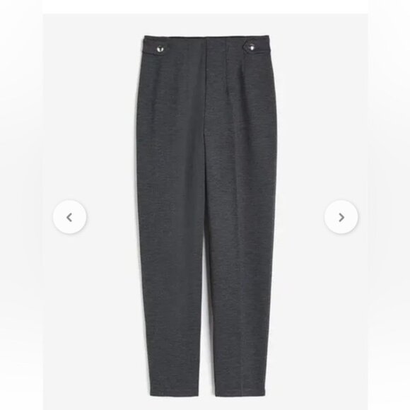 H&M Tapered Fit High Rise Trousers Pants Grey - Picture 4 of 10